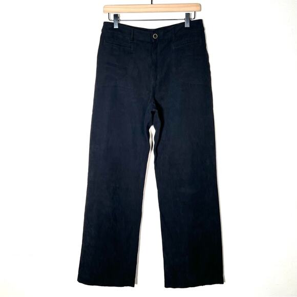 Chico's 1 black corduroy wide leg casual Chino pants size 8 B90 - Picture 1 of 3